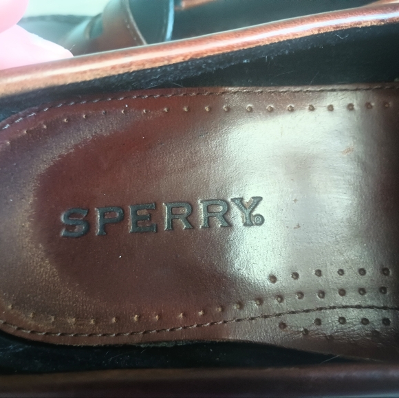 Sperry Mens Leather Penny Loafers 10.5 Black Brown Business Academia Old Money - Picture 9 of 11